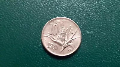 Mexico 10 Centavos 1980  Cornnational Arms • $2.64