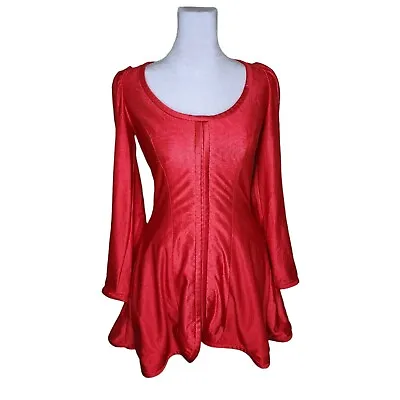 Vintage 70s Las Vegas Babydoll Mini Dress Womens S Red Cocktail Waitress • $97.46