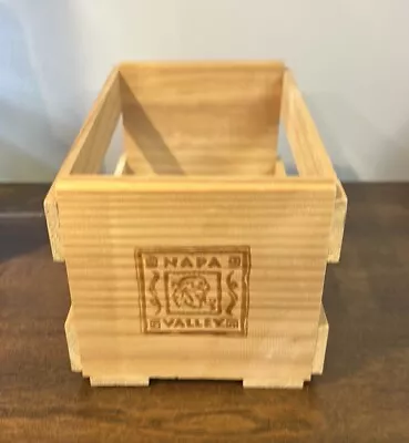 Napa Valley Media Storage Box Wood Crate Rack Media Game Holder Vintage • $18.99