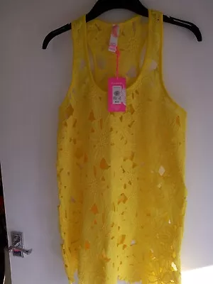 Primark Ocean Club Yellow Lace Beach Cover Up Size 6-8 BNWT • £2.99