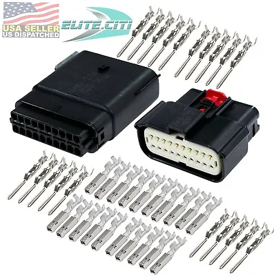 Molex 20 Pin Wire Connector Harley BLACK Waterproof Sealed Kit MX150™ W/CPA • $21.02
