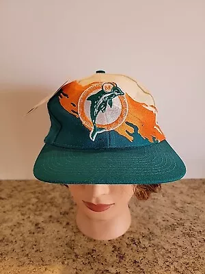 Vintage Miami Dolphins Splash SnapBack Hat 90s Pro Line Logo Athletic NOS (READ) • $129.99