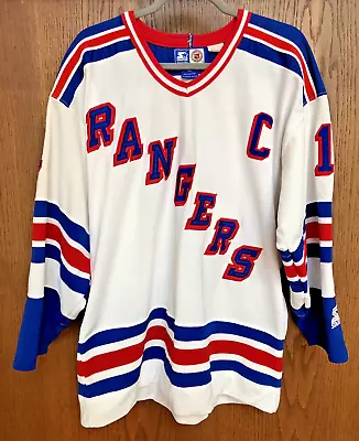 Vintage 90s New York Rangers Mark Messier #11 Jersey XL White Starter NHL Hockey • $174.95