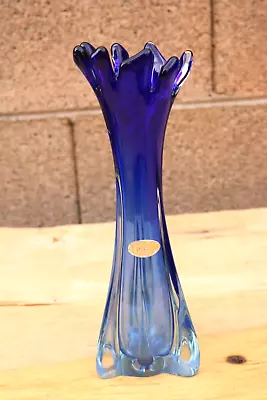 Vtg Arte Murano ICET Hand Blown Glass Swing Trumpet Vase • $43.99