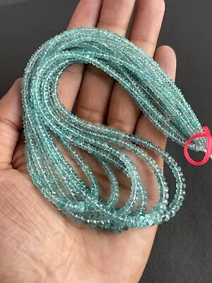 Natural Emerald Faceted Rondelles Green Beads 16  Size 2-5mm Zambian Gemstone • $80