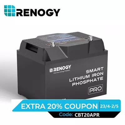 Renogy 12V 100Ah Deep Cycle Lithium Iron Phosphate Battery W/Bluetooth IP67 • $789.99