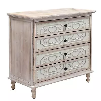 Farmhouse Dresser For Bedroom Chest With 4 Drawers Organizer Storage Cabinet • $143.99