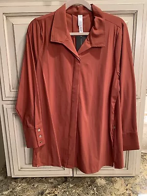 Marla Wynne Women’s Blouse Button Up Pockets Long Sleeve NWT Lrg Back Pleat • $19.99