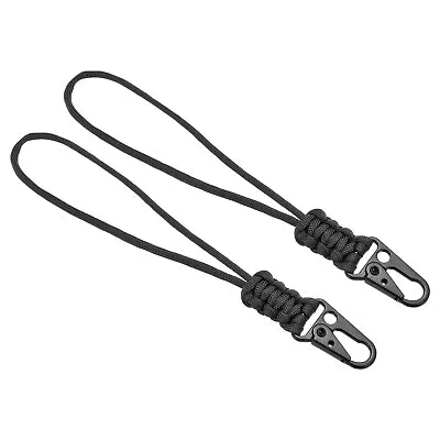 Wrist Lanyard With Sling Clip 2 Pcs Badge Cord Keychain Metal Clasp Black • $8.13