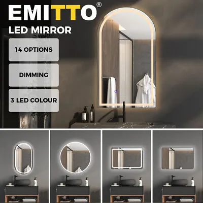 Emitto LED Wall Mirror Bathroom Mirrors Makeup Anti-fog Waterproof 3000K-6000K • $119.99
