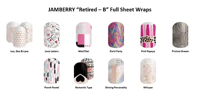 $15 • Buy Jamberry  Retired - B  Full Sheet Wraps
