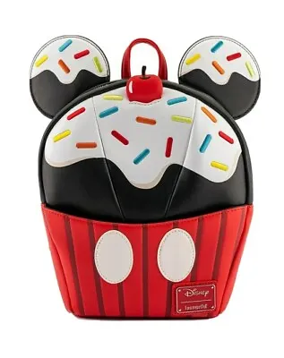 Disney Loungefly Exclusive Mickey Mouse Sprinkle Cupcake Cosplay Mini Backpack • $89.95