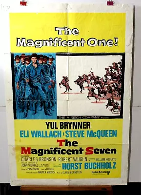 ORG MOVIE POSTER MAGNIFICENT SEVEN 1sh R1970s Yul Brynner Steve McQueen • $125