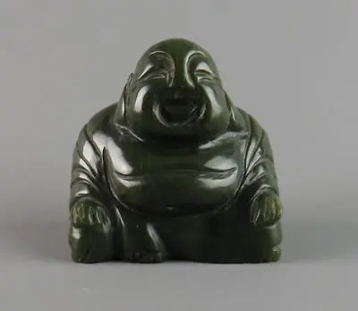 Vintage Chinese Miniature Dark Green Jade Hardstone Carved Buddha Figure 4cm • £24.95