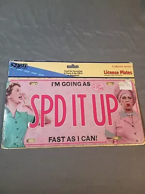 Vintage I Love Lucy Metal Collector's  License Plate Speed It Up • $3.99