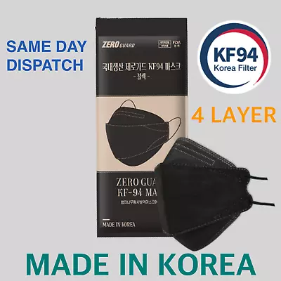 10 PCS KF94 BLACK Korea Face Mask 4 Layer Protective Individual Pack K-94 • $29.90