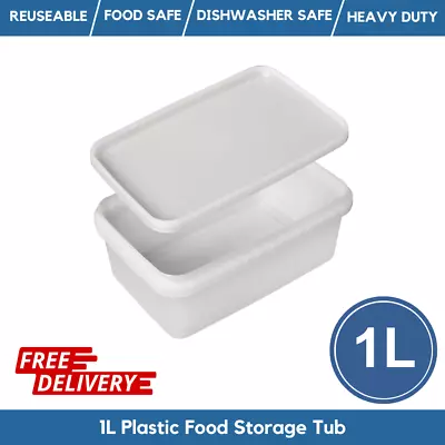 1L 2L & 4L Rectangular Food Storage Container / Ice Cream Tub Containers & Lids • £64.99