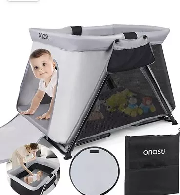 Onasti Foldable Portable Playard W/ Bassinet Insert And UPF Canopy Pink Theme • $55