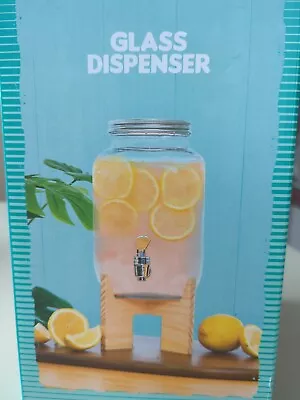 Glass Drink Dispenser 1 Gallon Mason Jar Cold Beverage Dispenser With Stand NEW • $11.50