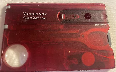 Victorinox Swiss  Card Lite Ruby Red Transparent Multiple Tool Card • $28.89