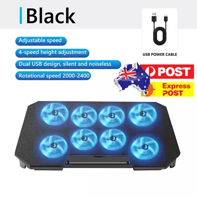 Laptop Cooling Holder Laptop Cooling Pad With 8 Quiet Fans Dual USB Interface • $33.49