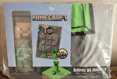 Minecraft Tic Tac Toe Plush Blanket Gamer Throw Blanket 62” X 90” Brand New • $11.99