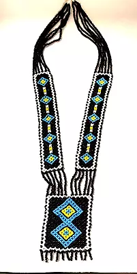 Vintage Navajo Native American Tapestry Carpet Loom Seed Bead Necklace (EY) • $165