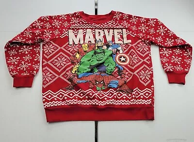 $19.99 • Buy Marvel Womens Sweatshirt M Avengers Red Pullover Christmas Captain America Hulk