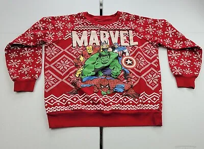 Marvel Womens Sweatshirt M Avengers Red Pullover Christmas Captain America Hulk • $21.24