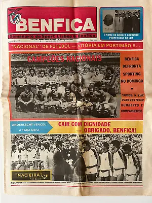 £28 • Buy UEFA CUP FINAL 1983 Benfica V RSC Anderlecht Programme