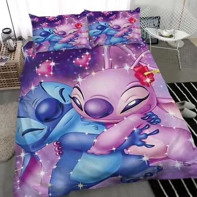 Stitch And Lilo Love 3D Bedding Set Ohana Family Twin Queen King Size • $96.99