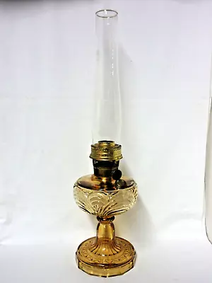 Aladdin Oil Lamp Honey Amber Washington Drape Pattern Model B Burner • $100