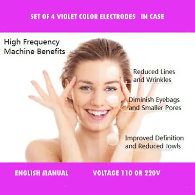 Violet Ray High Frequency Machine Healing Hair Skin Case/box 220v   4 Probe • $99