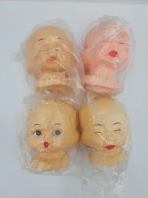 Vintage 3 Faced Doll Head Crafting Happy Crying Sleeping Rotating Rubber Lot 4 • £40.50