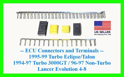 ECU Connectors And Terminals Fit 2G Eclipse Talon Turbo DSM 3000GT Evo 4 5 6 7 8 • $62.99