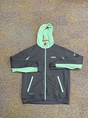 Nike Lebron Mens Large Green Activewear Athleisure Full Zip Therma-Fit Hoodie • $29.99