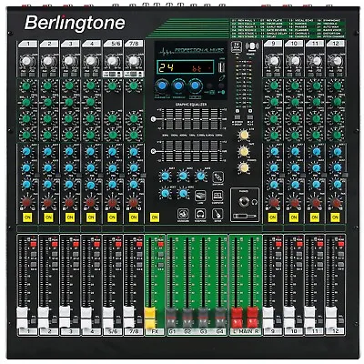 Berlingtone BR-212MX12-Channel Professional Bluetooth Audio Mixer 24 DSP EFX • $359