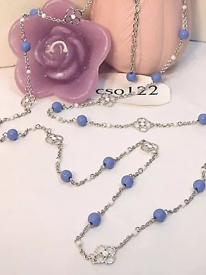 Beautiful Lia Sophia Silver  CLOVEN  Necklace 40-43   NWOT • $10.78