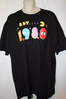 Mens Pac-man T-shirt 3XLB Nwt Est 1980 Black • $14.95