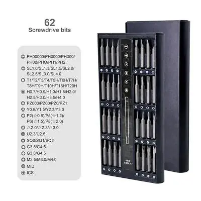 63-in-1 Magnetic Precision Screwdriver Set PC Phone Computer Repair Tool Kit O • £10.67