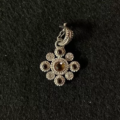 $79 • Buy Stunning Judith Ripka Sterling Silver Citrine And Smoky Quartz  Pendant Enhancer