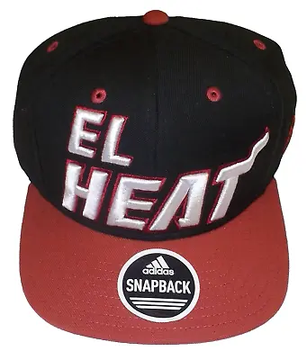 Adidas Miami Heat El Heat Flat Brim Snapback Hat • $16