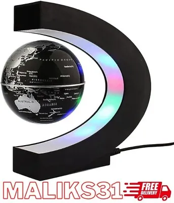 Newooe Floating Globe With LED Lights C Shape Magnetic Levitation Black  • £30.20