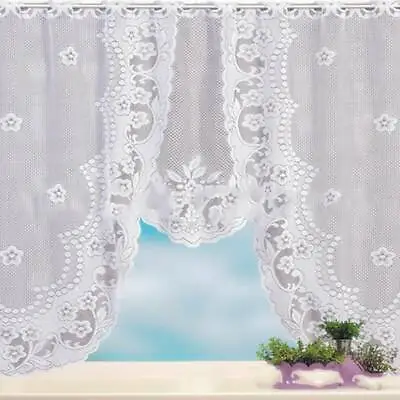 Roman Curtains Cafe Curtain Lace Curtain Bathroom Bedroom Voile Window Drapes LA • £5.26