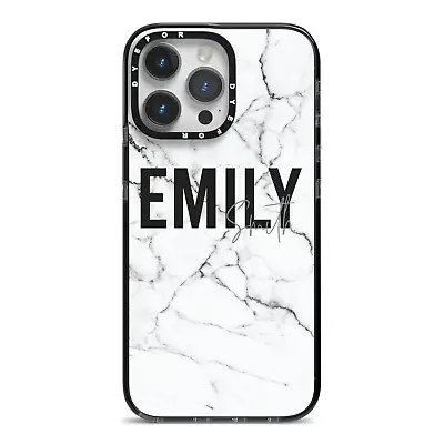 Black And White Personalised Marble Block Text IPhone Case For IPhone 15 14 13 1 • £10.48