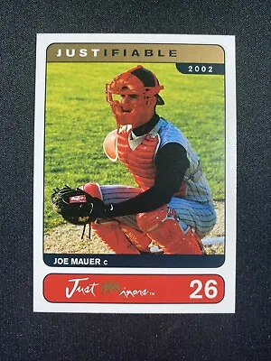 2002 Just Minors Joe Mauer Justifiable Rookie #26 Twins RC HoF?  Qty NM-MT • $1