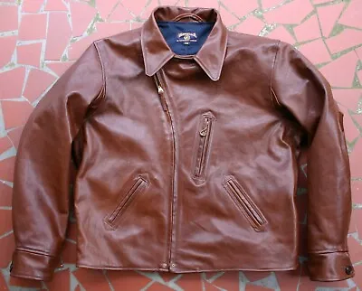 MONARCH 1930's  AVIATOR MEANDERING ZIP HALF BELT LEATHER HORSE HIDE JACKET BUILD • $2100