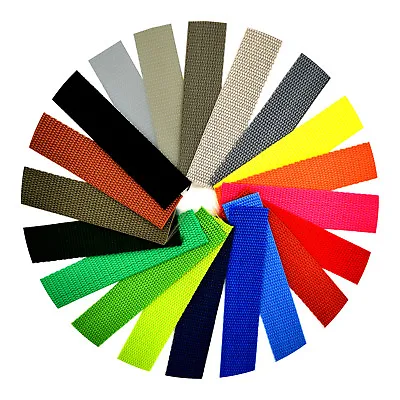 £2.49 • Buy Polypropylene Webbing Strap Tape ▲ 25mm 1 Inch ▲ 21 Colours ▲ Choice Of Lengths