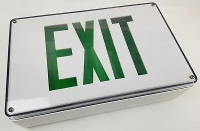 Evenlite CDW-AC-G-1-WW-CN LED EXIT Sign Green Letters Die Cast 120/277Vac NEW • $151.90
