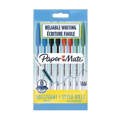 Papermate 045 1.0mm Assorted Ballpoint Pen - Pack Of 8 • £2.99